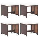 Tuinstoelen met weerbestendige PE-rattan voor langdurig comfort - Bruin en wit / 4 - Tuinstoelen
