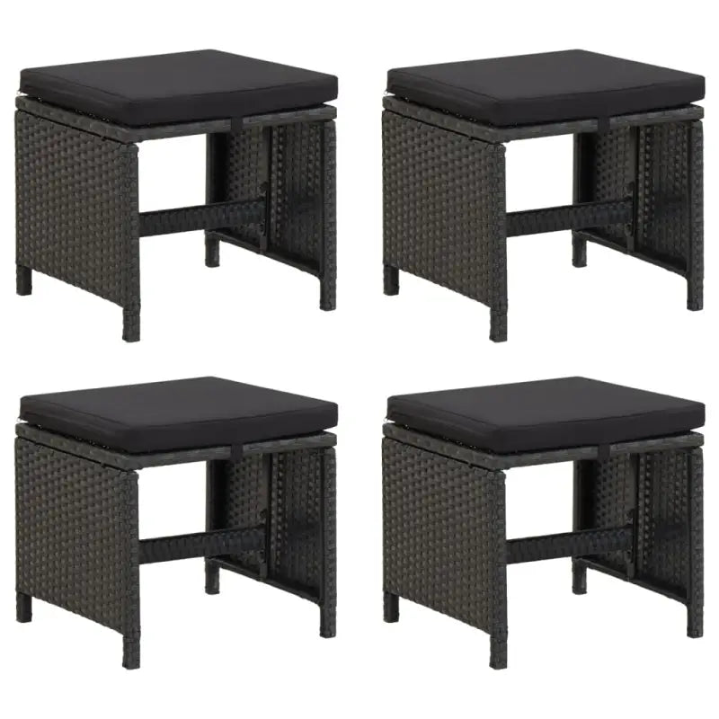Tuinstoelen met weerbestendige PE-rattan voor langdurig comfort - Zwart / 4 - Tuinstoelen