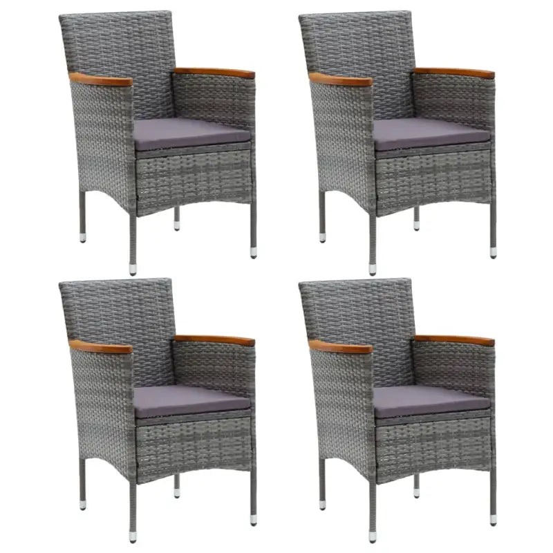 Tuinstoelen set met massief acaciahout en natuurlijke olieafwerking - Grijs / 4 - Tuinstoelen
