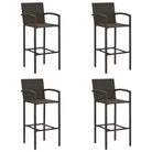 Tuinstoelen set met stalen frame voor binnen en buitengebruik - Bruin / 4 - Tuinstoelen