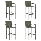 Tuinstoelen set met stalen frame voor binnen en buitengebruik - Grijs / 4 - Tuinstoelen