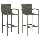 Tuinstoelen set met stalen frame voor binnen en buitengebruik - Grijs / 2 - Tuinstoelen