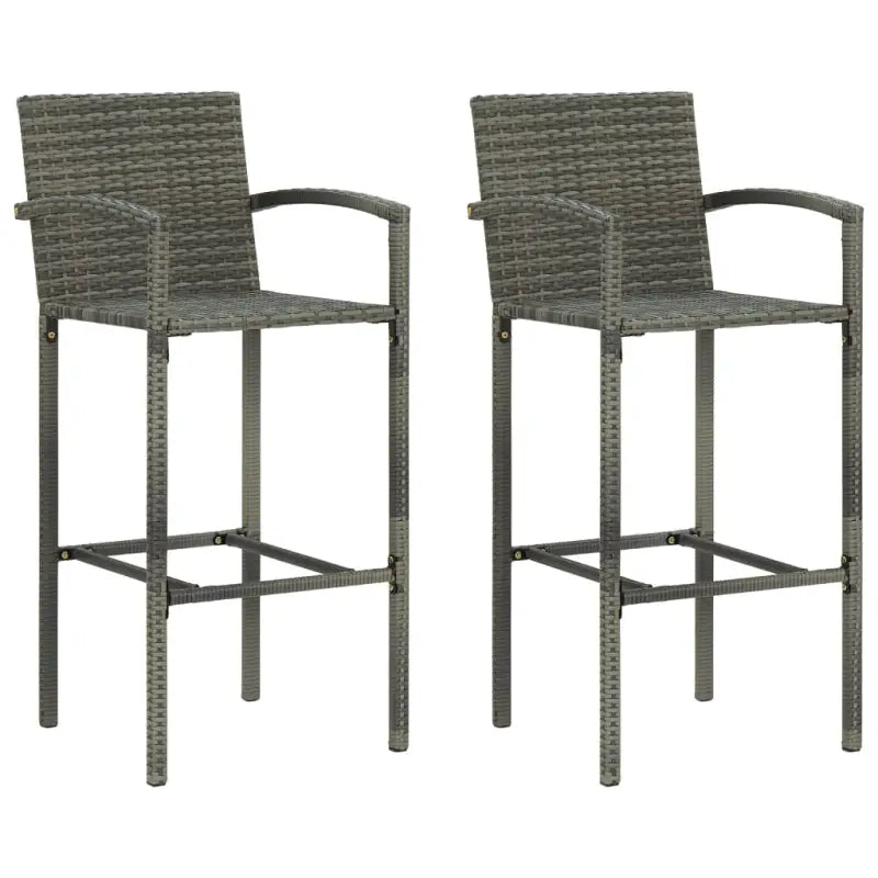 Tuinstoelen set met stalen frame voor binnen en buitengebruik - Grijs / 2 - Tuinstoelen