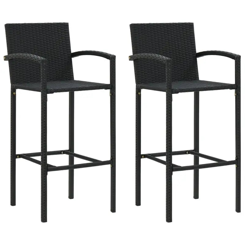 Tuinstoelen set met stalen frame voor binnen en buitengebruik - Zwart / 2 - Tuinstoelen