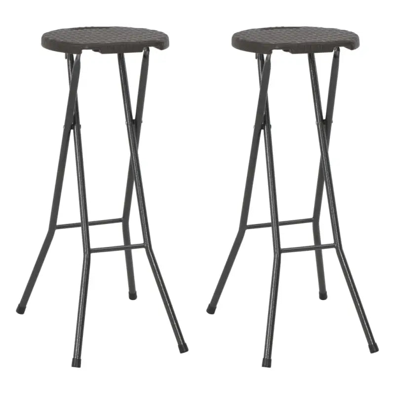 Tuinstoelen set van 2 inklapbare barkrukken met rattan look levering bevat - Tuinstoelen