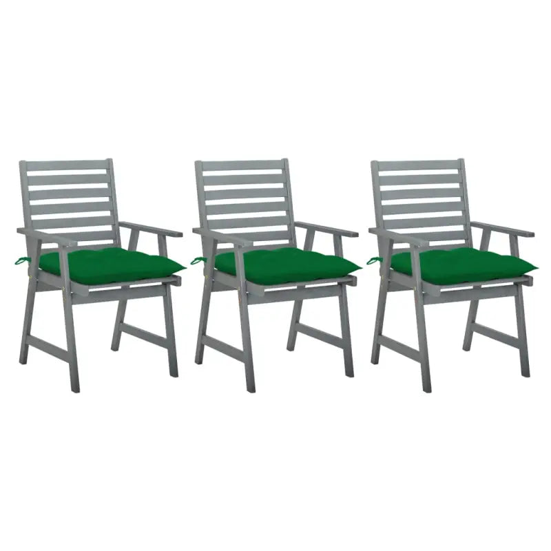 Tuinstoelen set van massief acaciahout met comfortabele kussens - Groen / 3 - Tuinstoelen