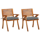 Tuinstoelen set van massief acaciahout met touwtjes voor tuin of terras - Grijs / 2 - Tuinstoelen