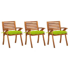 Tuinstoelen set van massief acaciahout met touwtjes voor tuin of terras - Heldergroen / 3 - Tuinstoelen
