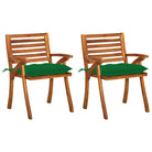 Tuinstoelen set van massief acaciahout met touwtjes voor tuin of terras - Groen / 2 - Tuinstoelen