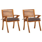 Tuinstoelen set van massief acaciahout met touwtjes voor tuin of terras - Taupe / 2 - Tuinstoelen