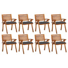 Tuinstoelen set van massief acaciahout met touwtjes voor tuin of terras - Antraciet / 8 - Tuinstoelen