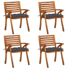 Tuinstoelen set van massief acaciahout met touwtjes voor tuin of terras - Antraciet / 4 - Tuinstoelen