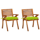 Tuinstoelen set van massief acaciahout met touwtjes voor tuin of terras - Heldergroen / 2 - Tuinstoelen