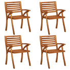 Tuinstoelen set van massief acaciahout voor tuin en terras - 4 - Tuinstoelen