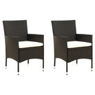 Tuinstoelen set van poly rattan met stevig gepoedercoat stalen frame - Wit / 2 - Tuinstoelen