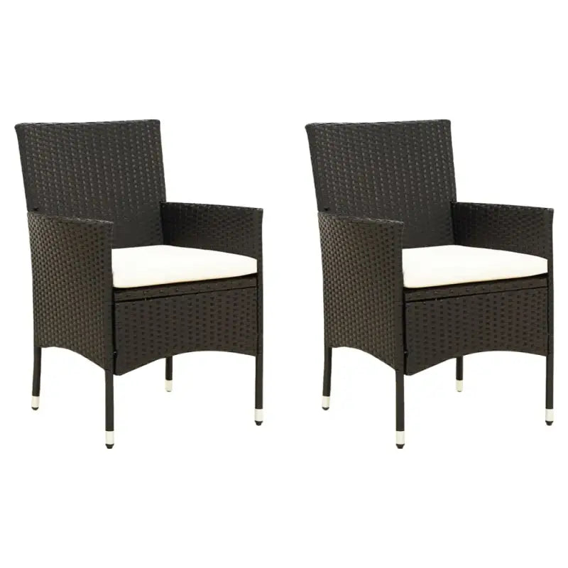 Tuinstoelen set van poly rattan met stevig gepoedercoat stalen frame - Wit / 2 - Tuinstoelen