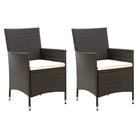Tuinstoelen set van poly rattan met stevig gepoedercoat stalen frame - Bruin / 2 - Tuinstoelen