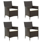 Tuinstoelen set van poly rattan met stevig gepoedercoat stalen frame - Bruin / 4 - Tuinstoelen