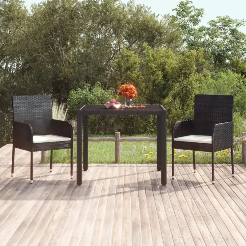 Tuinstoelen Van Duurzaam Poly Rattan Voor Tuin En Terras - Zwart / 2 - Tuinstoelen