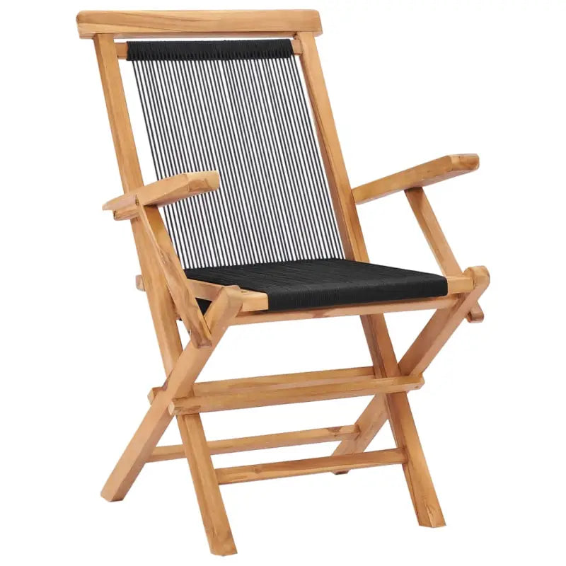 Tuinstoelen van fijn geschuurd teakhout met polyester touwontwerp - Tuinstoelen