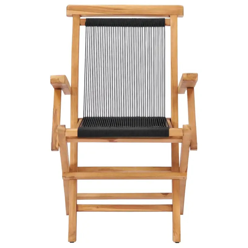 Tuinstoelen van fijn geschuurd teakhout met polyester touwontwerp - Tuinstoelen