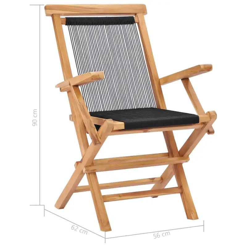 Tuinstoelen van fijn geschuurd teakhout met polyester touwontwerp - Tuinstoelen