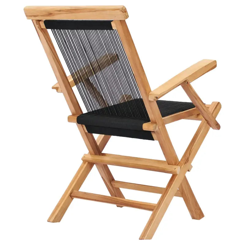 Tuinstoelen van fijn geschuurd teakhout met polyester touwontwerp - Tuinstoelen