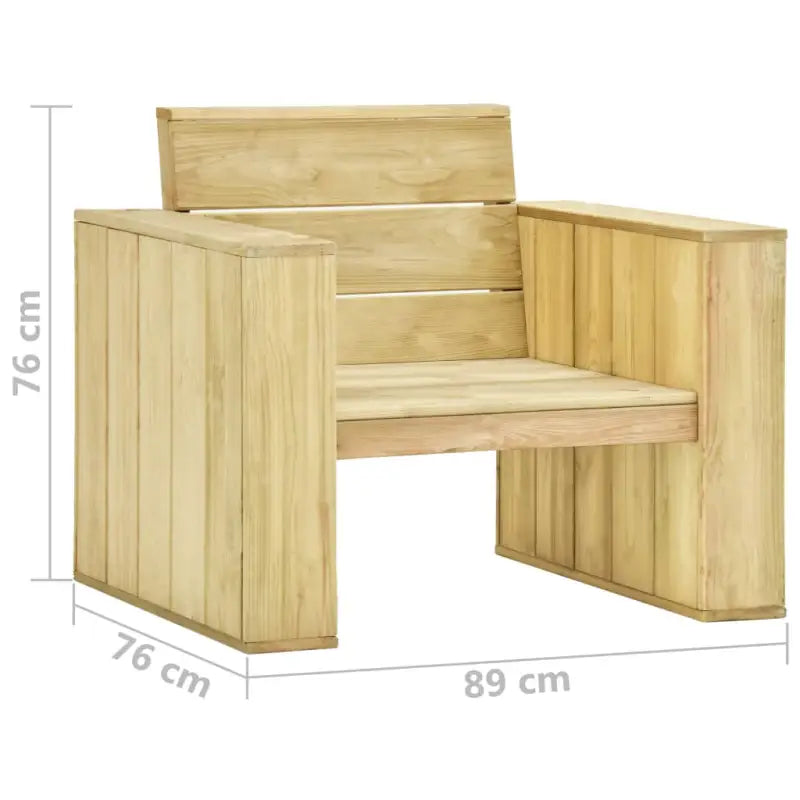 Tuinstoelen van geïmpregneerd grenenhout met comfortabele kussens - Tuinstoelen