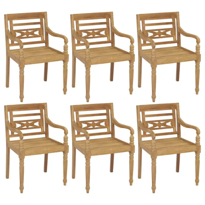 Tuinstoelen van hard teakhout en fijn geschuurd voor elegant tuinset - 6 - Tuinstoelen