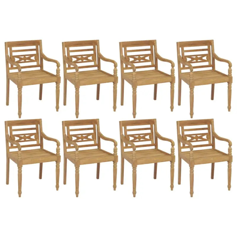Tuinstoelen van hard teakhout en fijn geschuurd voor elegant tuinset - 8 - Tuinstoelen