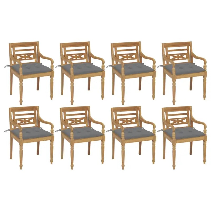 Tuinstoelen van hard teakhout met fijn geschuurde afwerking - Grijs / 8 - Tuinstoelen