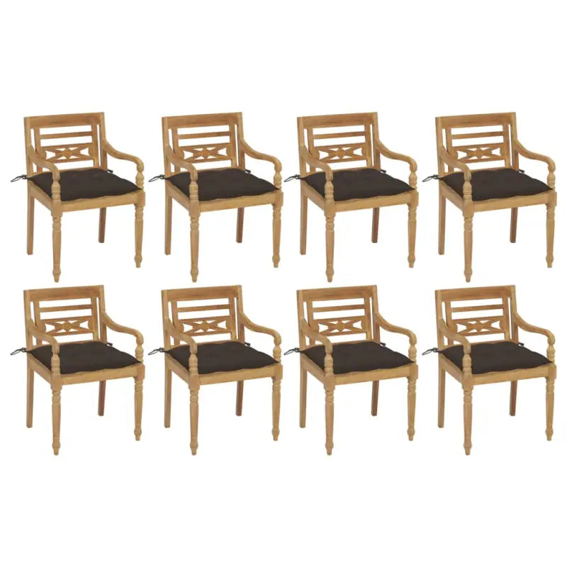 Tuinstoelen van hard teakhout met fijn geschuurde afwerking - Taupe / 8 - Tuinstoelen