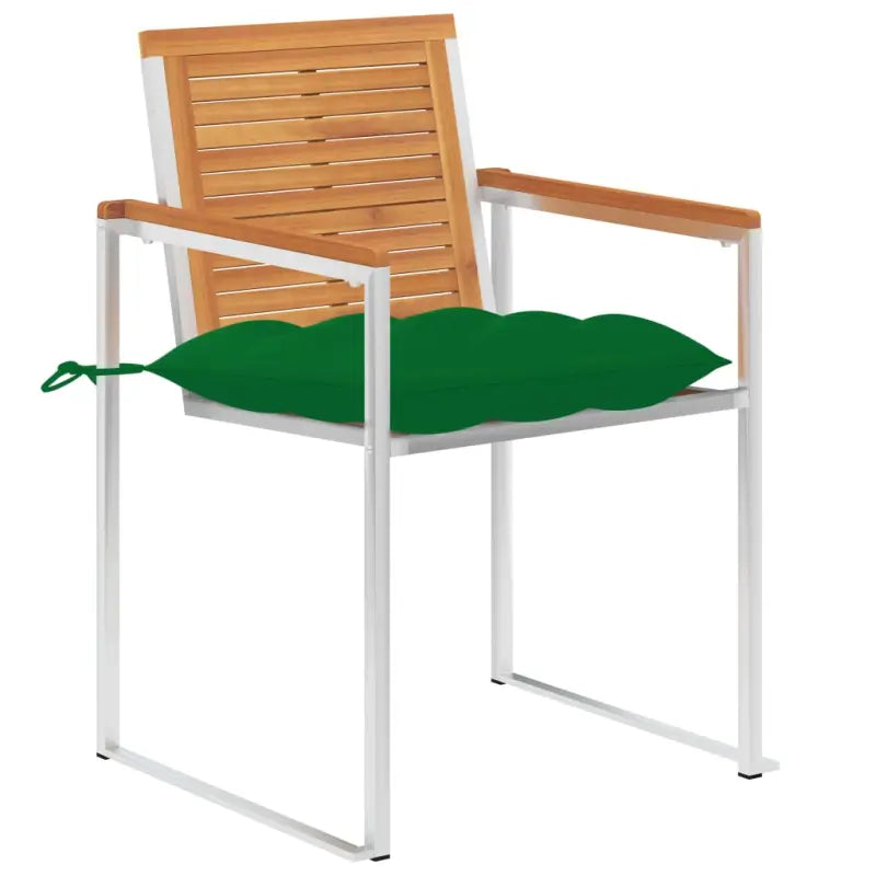 Tuinstoelen van massief acaciahout en roestvrij staal voor buitengebruik - Tuinstoelen