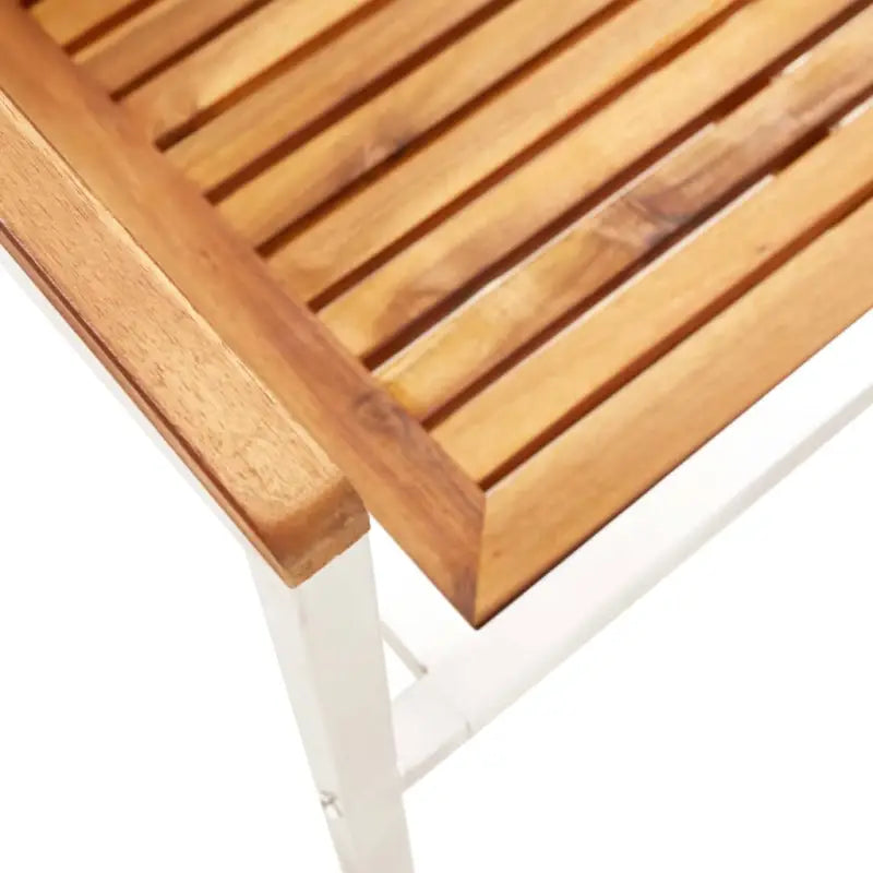 Tuinstoelen van massief acaciahout en roestvrij staal voor buitengebruik - Tuinstoelen