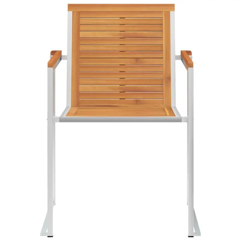 Tuinstoelen van massief acaciahout en roestvrij staal voor buitengebruik - Tuinstoelen