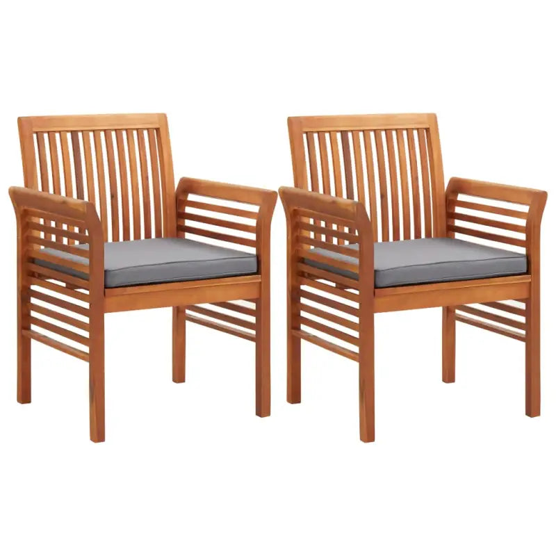 Tuinstoelen van massief acaciahout met comfortabele kussens - Donkergrijs / 2 - Tuinstoelen