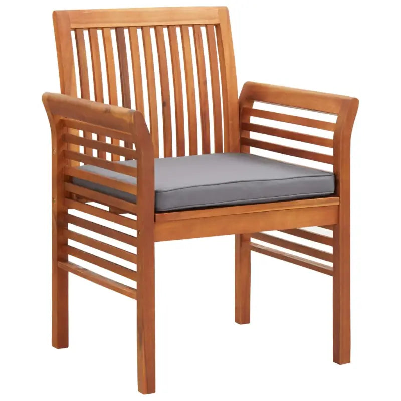 Tuinstoelen van massief acaciahout met comfortabele kussens - Donkergrijs / 4 - Tuinstoelen