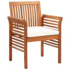 Tuinstoelen van massief acaciahout met comfortabele kussens - Crème / 8 - Tuinstoelen