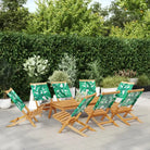 Tuinstoelen van massief acaciahout met gekantelde rugleuning - Bladpatroon / 8 - Tuinstoelen