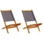 Tuinstoelen van massief acaciahout met gekantelde rugleuning - Antraciet / 2 - Tuinstoelen