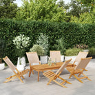 Tuinstoelen van massief acaciahout met gekantelde rugleuning - Beige / 6 - Tuinstoelen