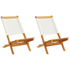 Tuinstoelen van massief acaciahout met gekantelde rugleuning - Crème / 2 - Tuinstoelen