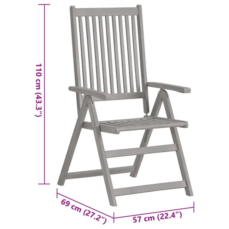Tuinstoelen van massief acaciahout met greywash afwerking en kussens - Tuinstoelen