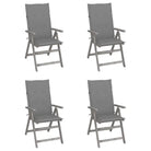Tuinstoelen van massief acaciahout met greywash afwerking en kussens - Grijs / 4 - Tuinstoelen