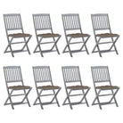 Tuinstoelen van massief acaciahout met kussens voor buiteneten - Taupe / 8 - Tuinstoelen