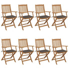 Tuinstoelen van massief acaciahout met kussens voor terras en tuin - Taupe / 8 / Met armleuning - Tuinstoelen