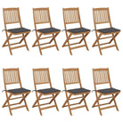Tuinstoelen van massief acaciahout met kussens voor terras en tuin - Antraciet / 8 / Zonder armleuning - Tuinstoelen