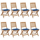 Tuinstoelen van massief acaciahout met kussens voor terras en tuin - koningsblauw / 8 / Zonder armleuning - Tuinstoelen