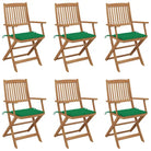 Tuinstoelen van massief acaciahout met kussens voor terras en tuin - Groen / 6 / Met armleuning - Tuinstoelen