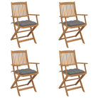 Tuinstoelen van massief acaciahout met kussens voor terras of tuin - Tuinstoelen
